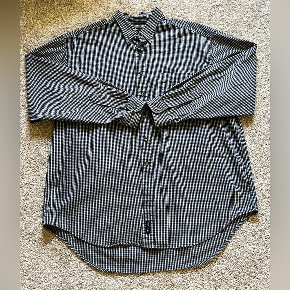 Vintage Abercrombie & Fitch Button Up Shirt Plaid Size XL Blue Long Sleeve
